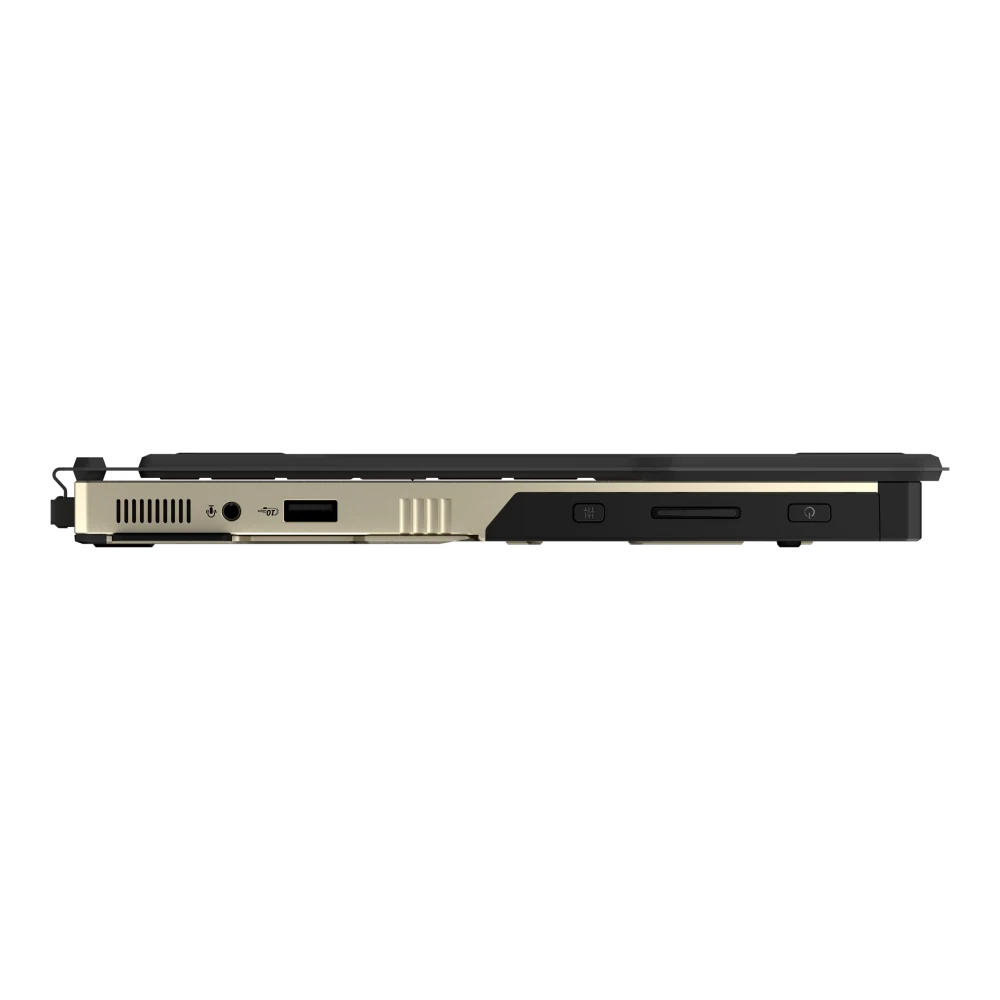 The ASUS ROG Flow Z13 Gaming 2-in-1 Laptop is photographed from a side profile, showing its rear panel with various ports and buttons.