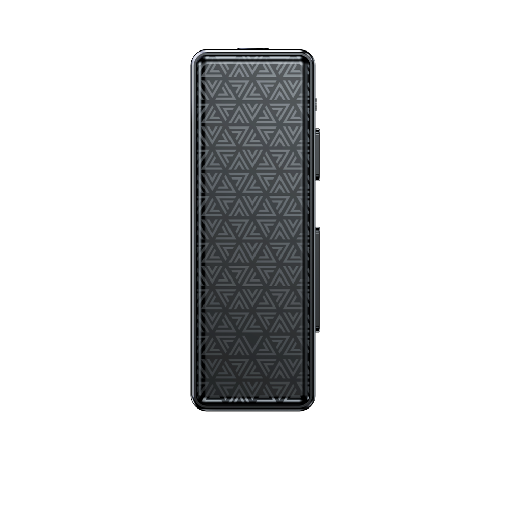The product is shown in a side profile with a geometric pattern on the front.