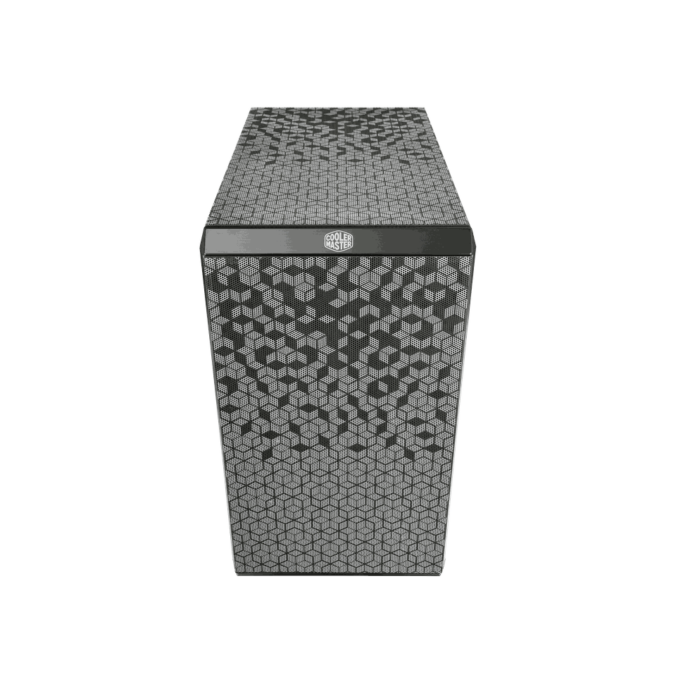 The product is shown in a side profile with a geometric pattern on the front and a Cooler Master logo at the top.
