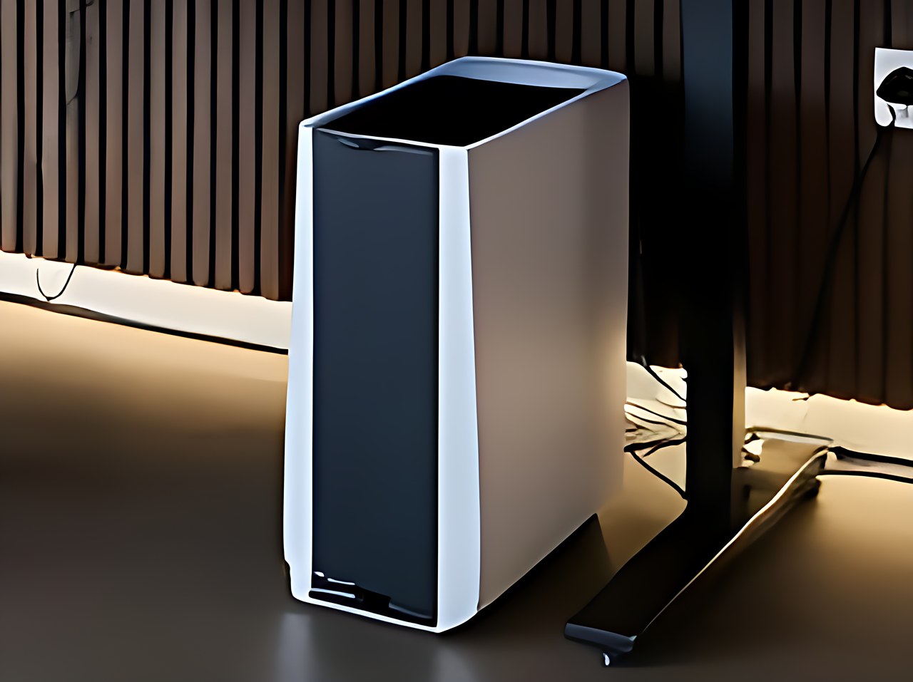 Lian Li O11 Vision Compact ATX PC Case, Back-Connect in the gray gamer room setup scene