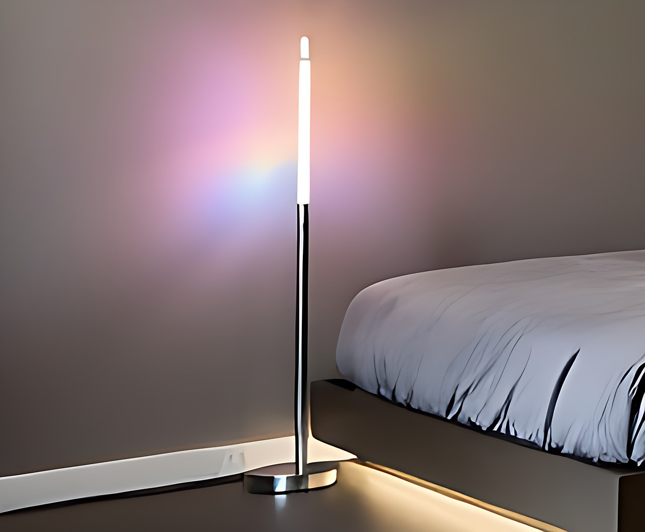 Govee RGBIC Floor Lamp, 1000lm LED Corner Lamp in the gray gamer room setup scene