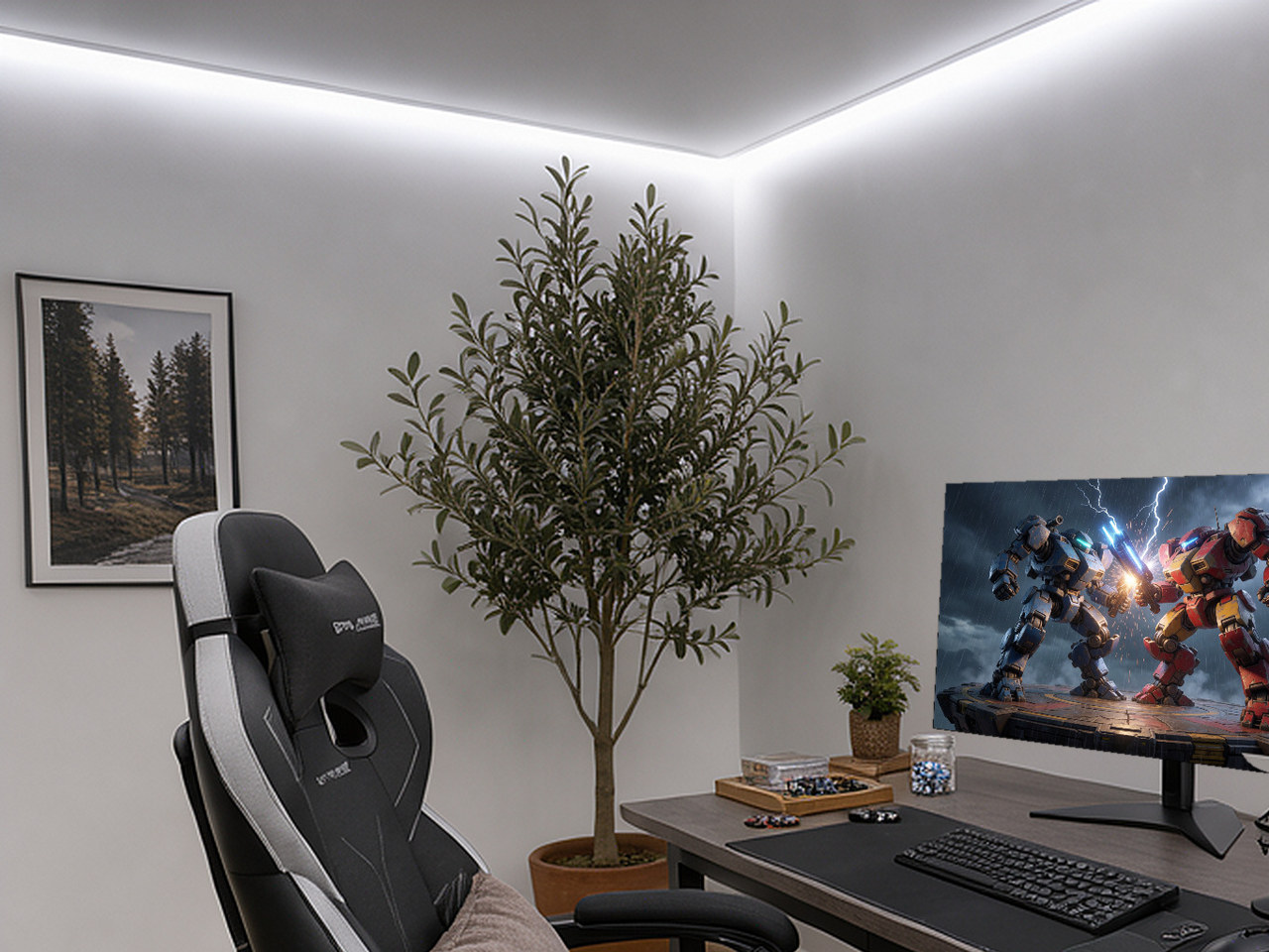 Close-up of the translucent white LED strip casing revealing internal circuitry and evenly spaced LEDs.