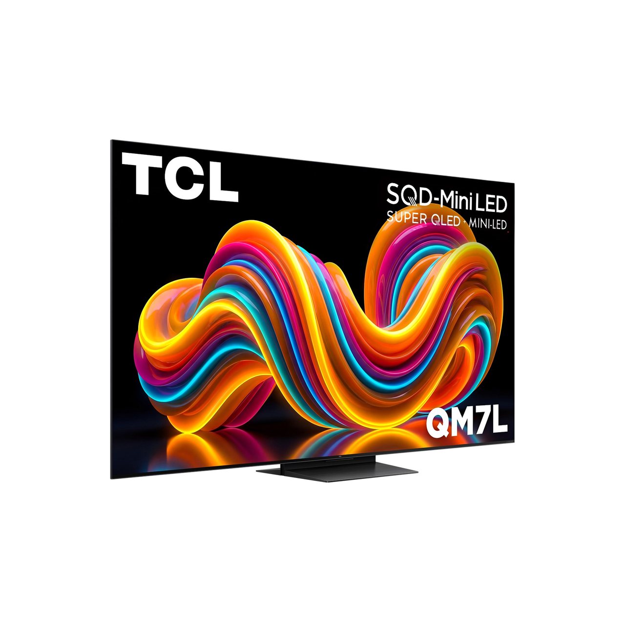 TCL 75" QM7L SQD-Mini LED 4K Google TV, official angled product image