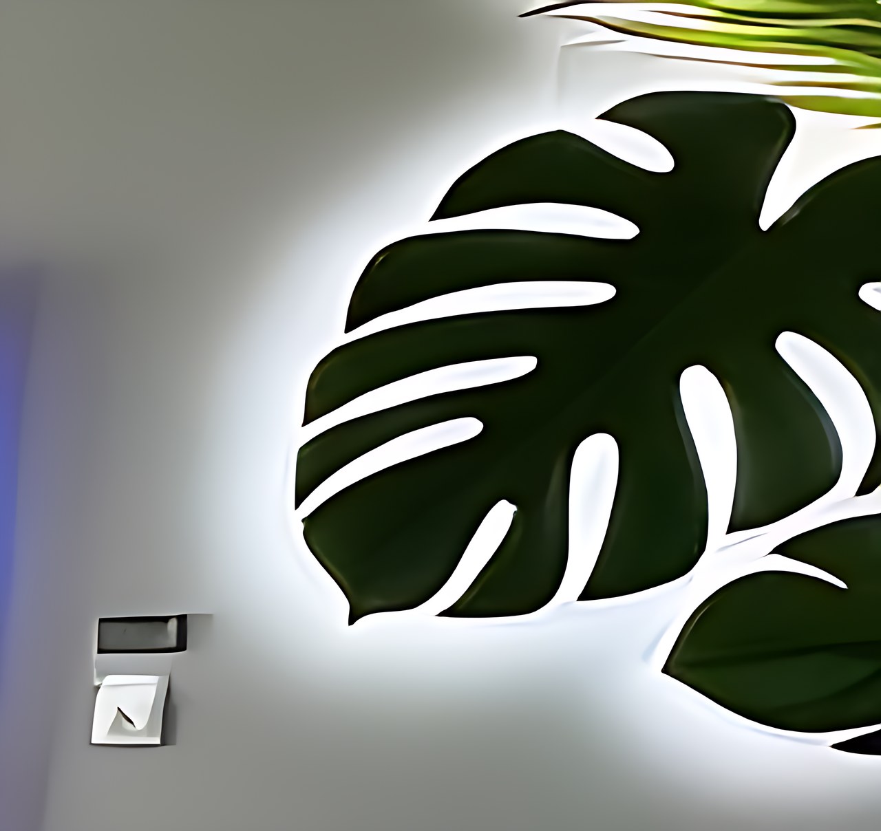 Lampeez Leaf Neon Sign in the gta6 cozy room v2 scene