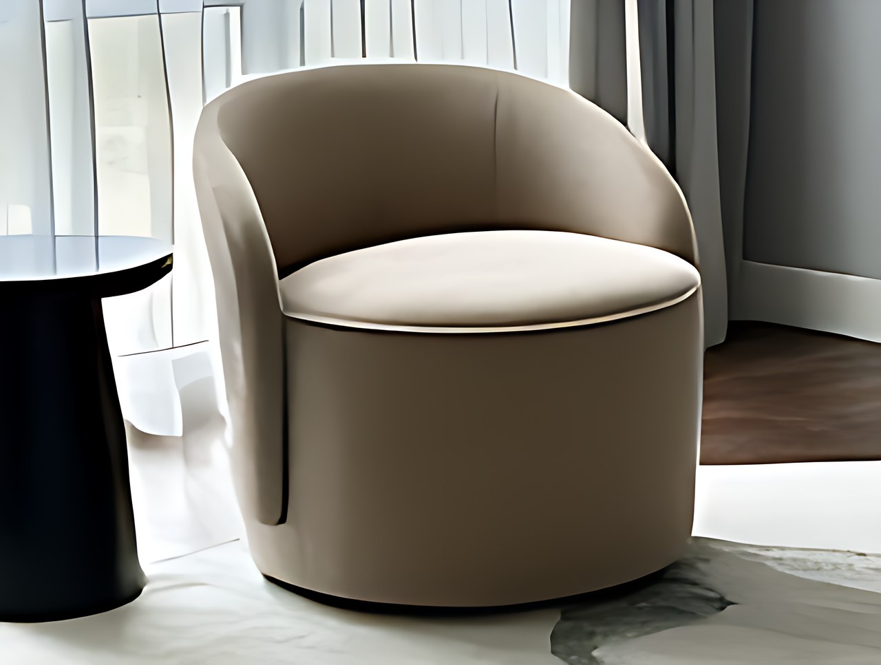 GarveeHome Modern Swivel Barrel Accent Chair in the gta6 cozy room v2 scene