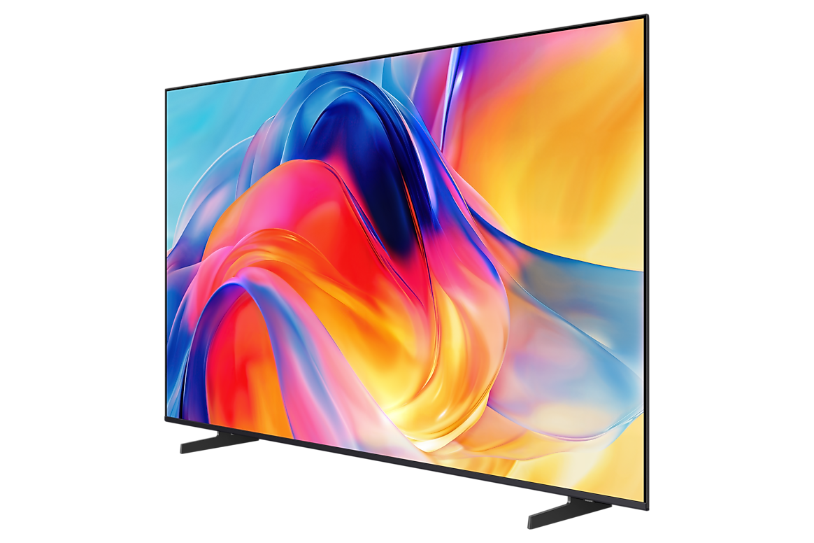 The product is shown in a side profile with a colorful abstract wallpaper displayed on the screen.