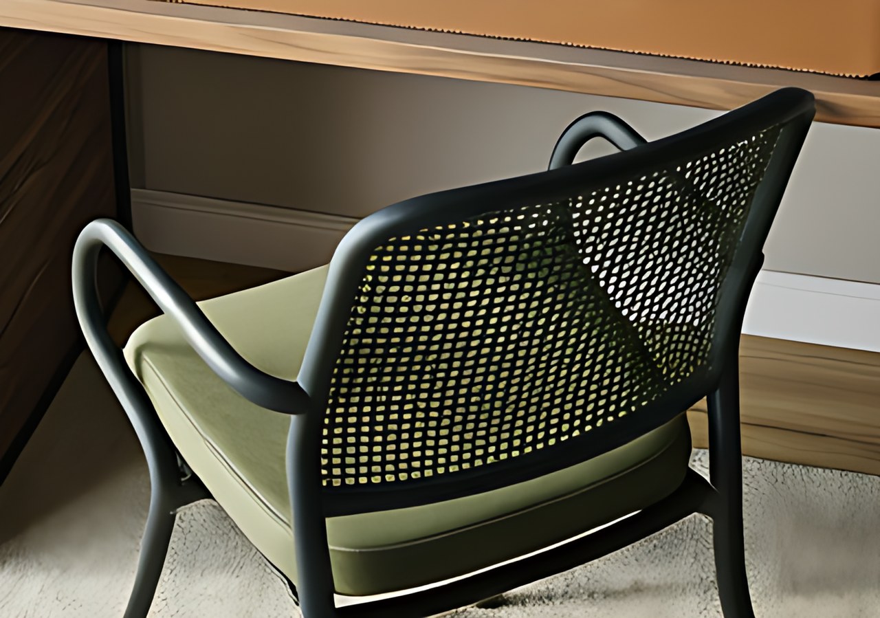 Green Ergonomic Office Chair with Lumbar Support in the mac room simple setup scene