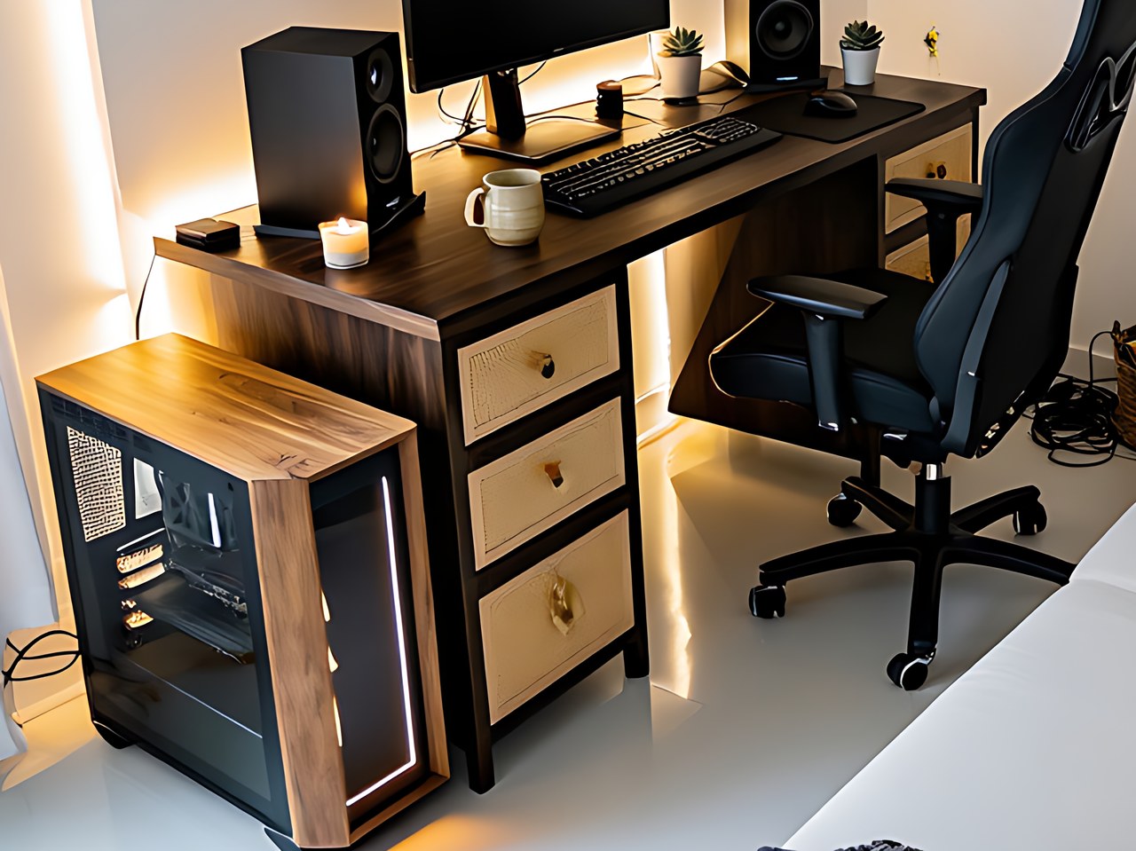 STO'SENSE 58" Executive Desk with Drawers in the modern style room scene