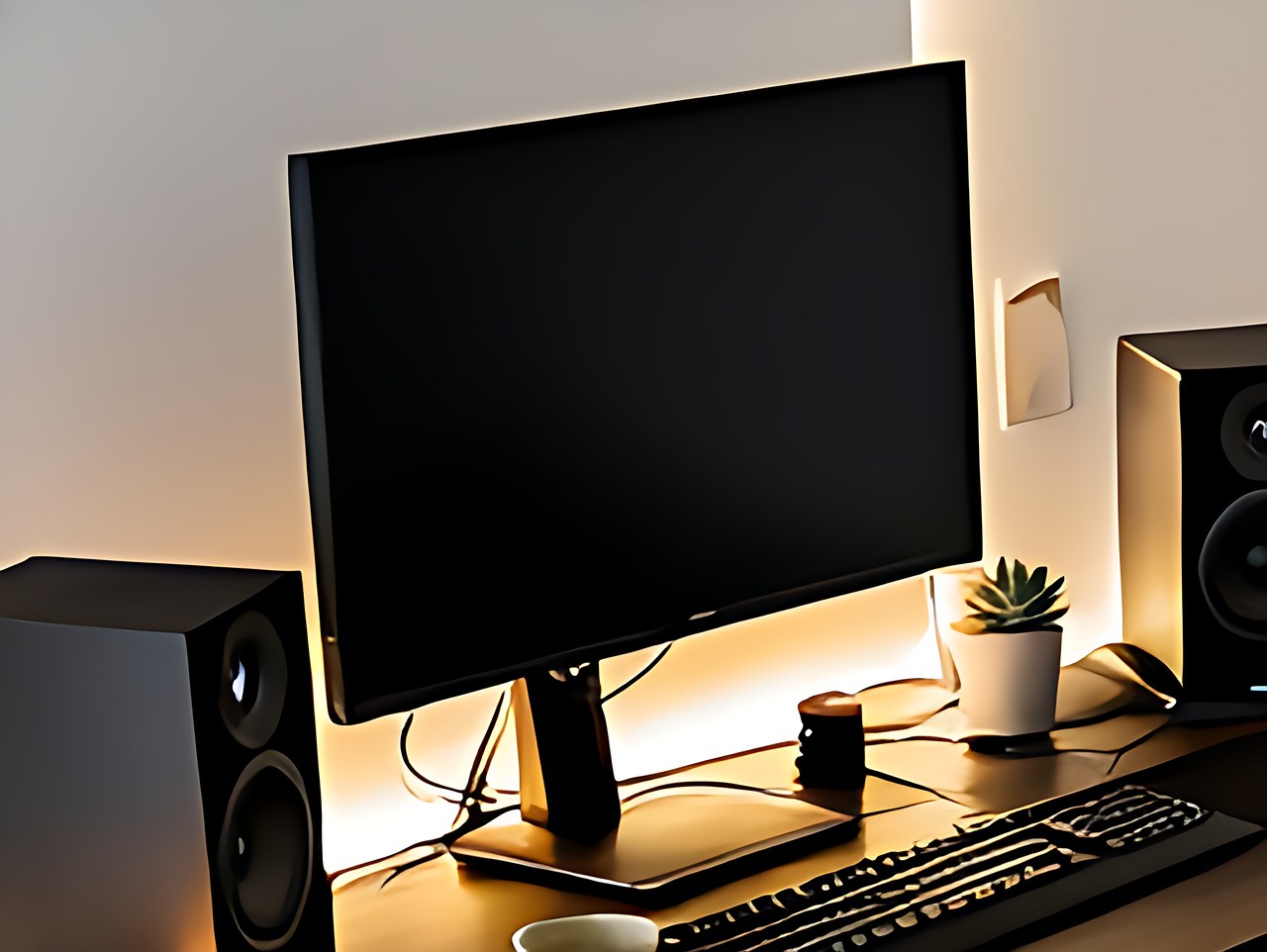 Dell Ultrasharp 24 inch Infinity Edge Monitor in the modern style room scene