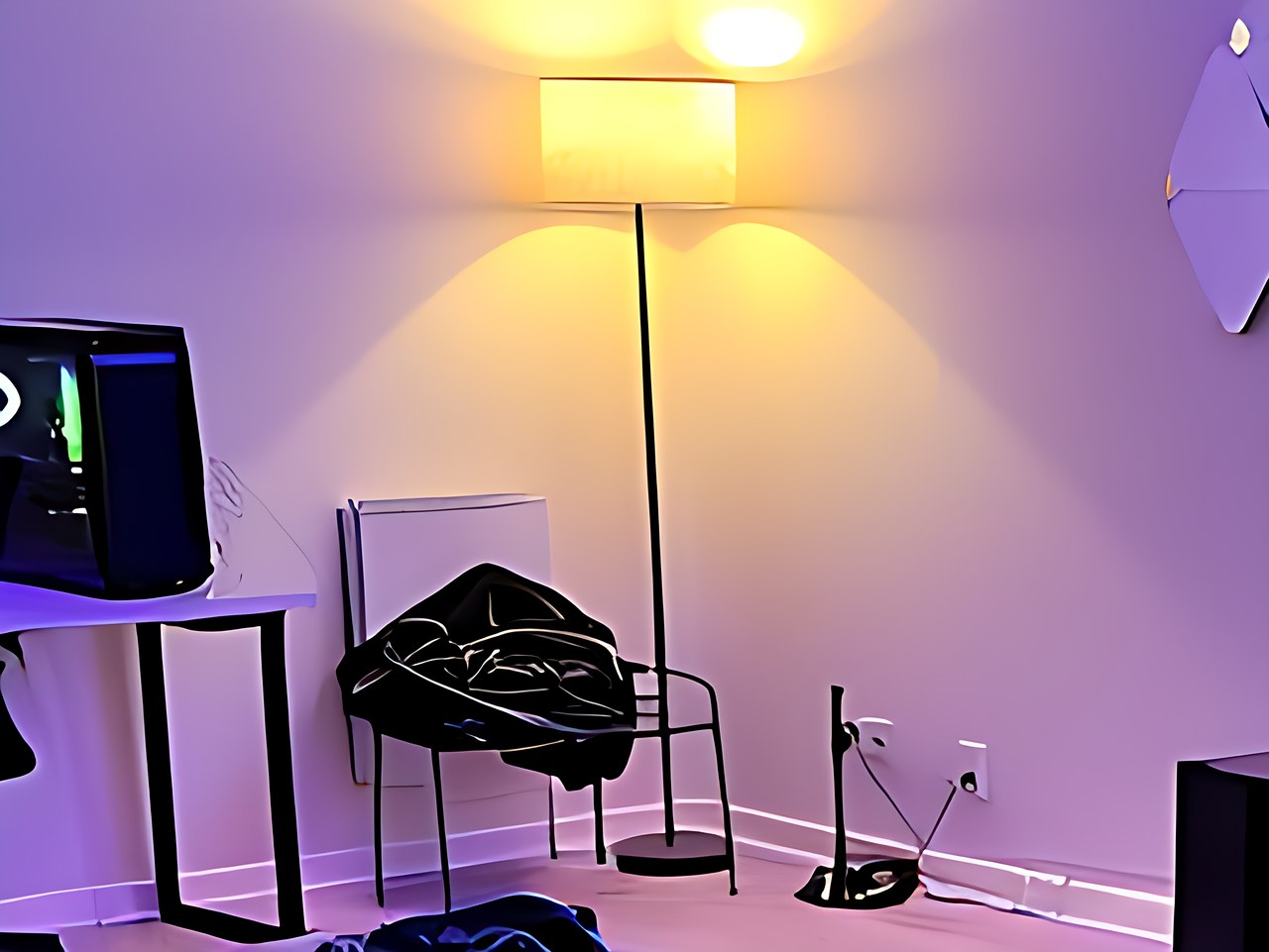 Hikczc 60" Modern Floor Lamp with Linen Shade