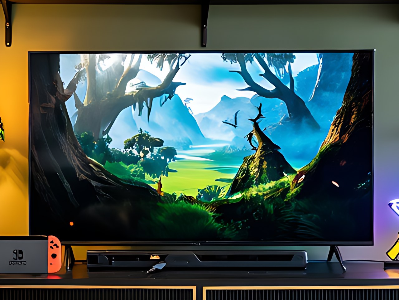 Roku 55-Inch Select Series Smart TV 2026-4K (2160p) QLED TV TV in the zelda style room scene